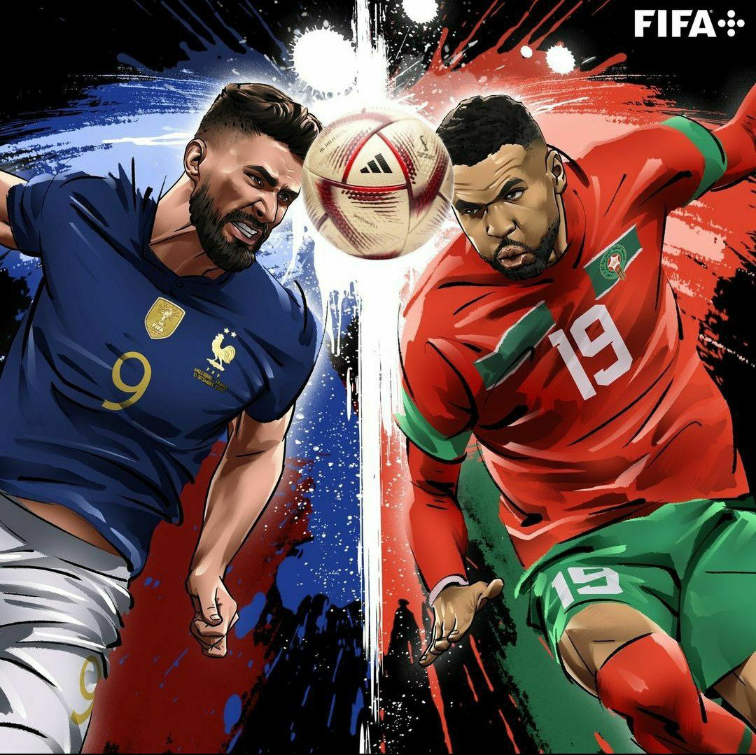 پست ویژه فیفا برای بازی فرانسه و مراکش: قهرمان برابر غول‌کش!