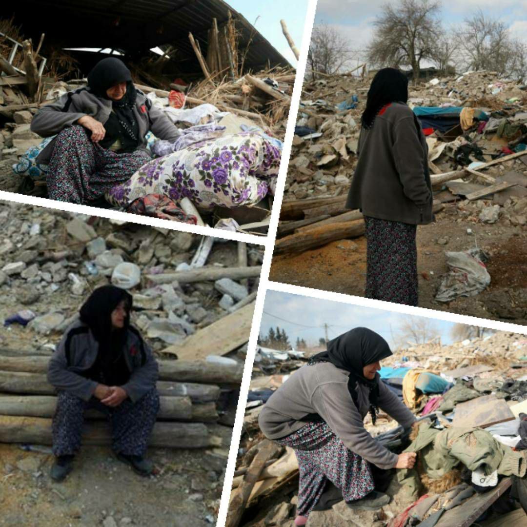 گشتن خرابه‌ها برای پیدا‌کردن جسد فرزندان/ تصویر دلخراش از یک مادر در ترکیه