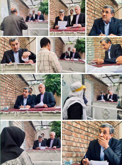 محمود احمدی‌نژاد در ملاقات های مردمی آفتابی شد +عکس