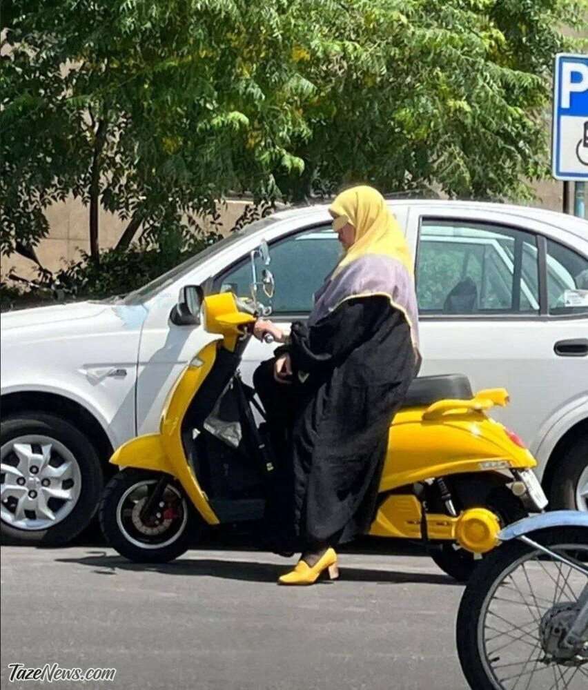 زن محجبه موتورسوار سوژه شد +عکس