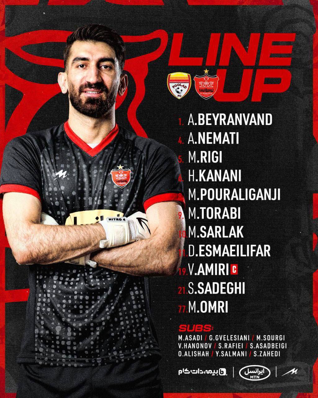ترکیب پرسپولیس برابر فولاد اعلام شد