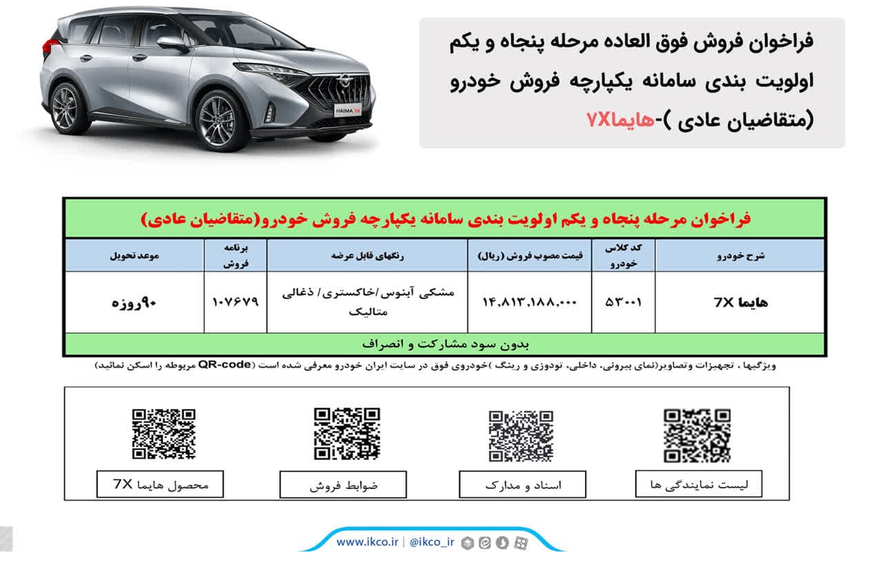 فروش فوق‌العاده یک محصول ایران خودرو ویژه بهمن ۱۴۰۲ +جدول قیمت