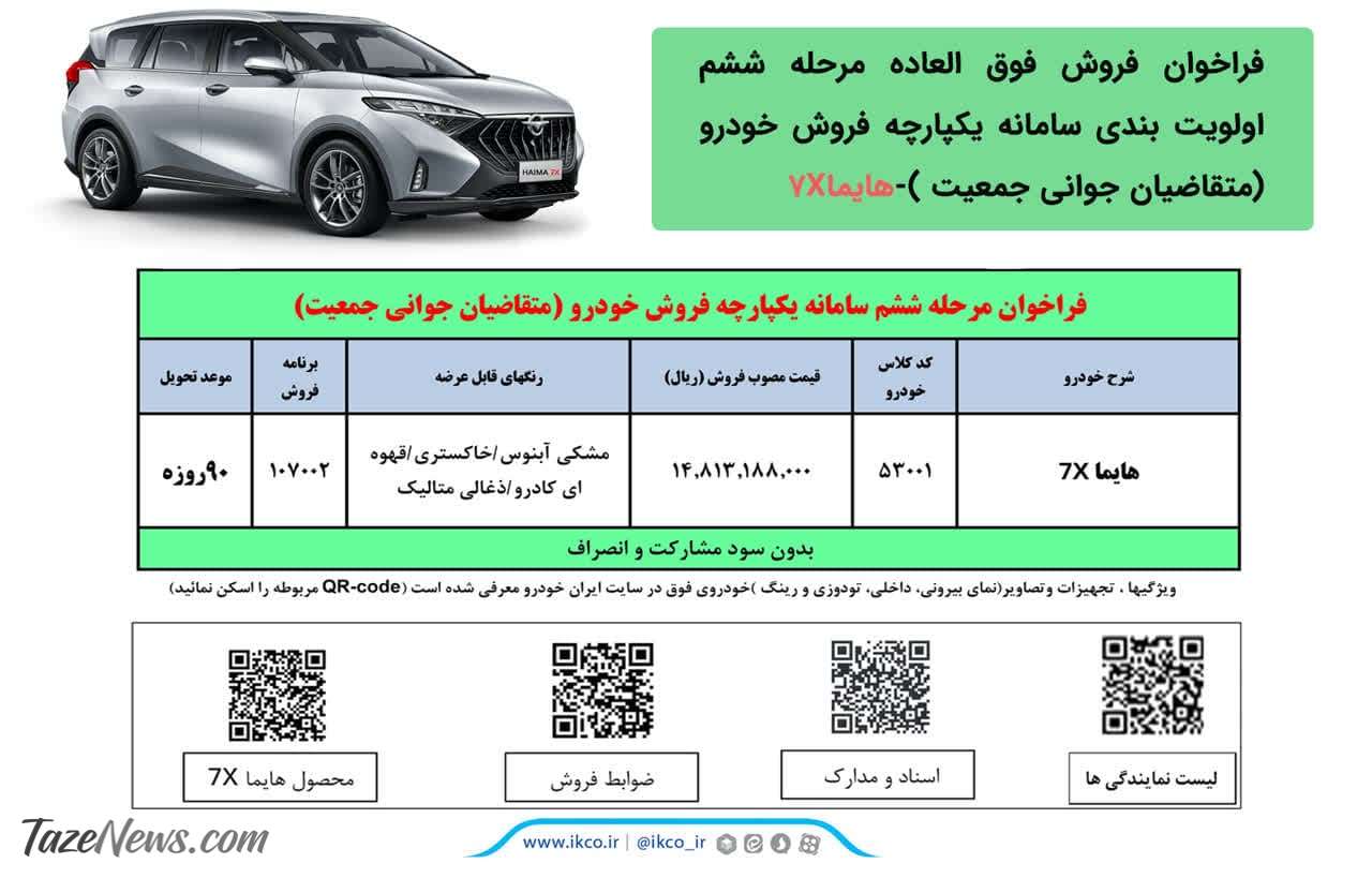 ثبت نام فروش فوق‌العاده یک محصول ایران خودرو از امروز ۲۴ دی ۱۴۰۲ +جدول قیمت