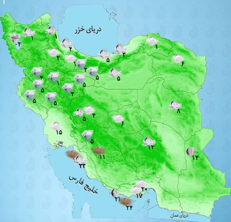 تشدید بارشها در این مناطق کشور +نقشه هواشناسی تشدید بارشها در این مناطق کشور +نقشه هواشناسی