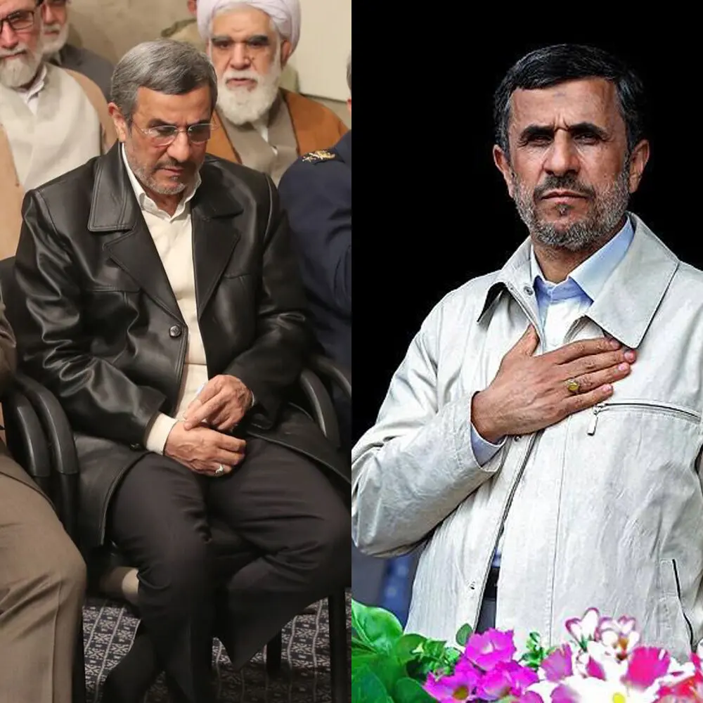 احمدی‌نژاد به کاپشن معروفش پشت کرد +عکس