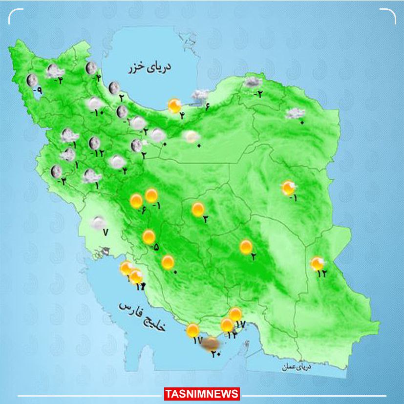 ادامه بارش برف و باران در این مناطق کشور +نقشه هواشناسی