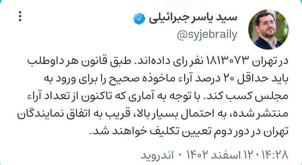 انتخابات مجلس تهران دوباره برگزار می‌شود؟ +عکس