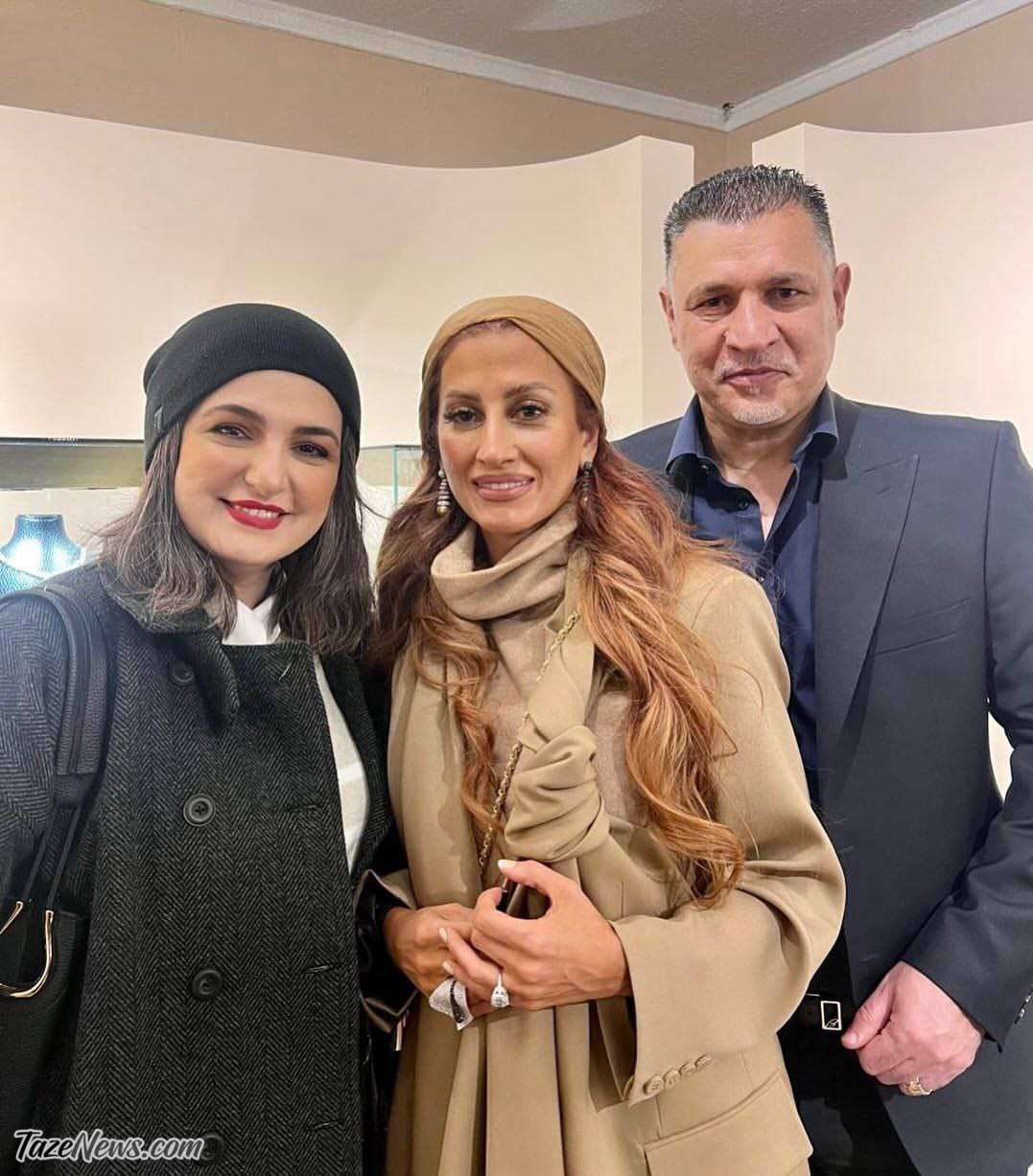 عکس یادگاری بازیگر تلویزیون با علی دایی و همسرش