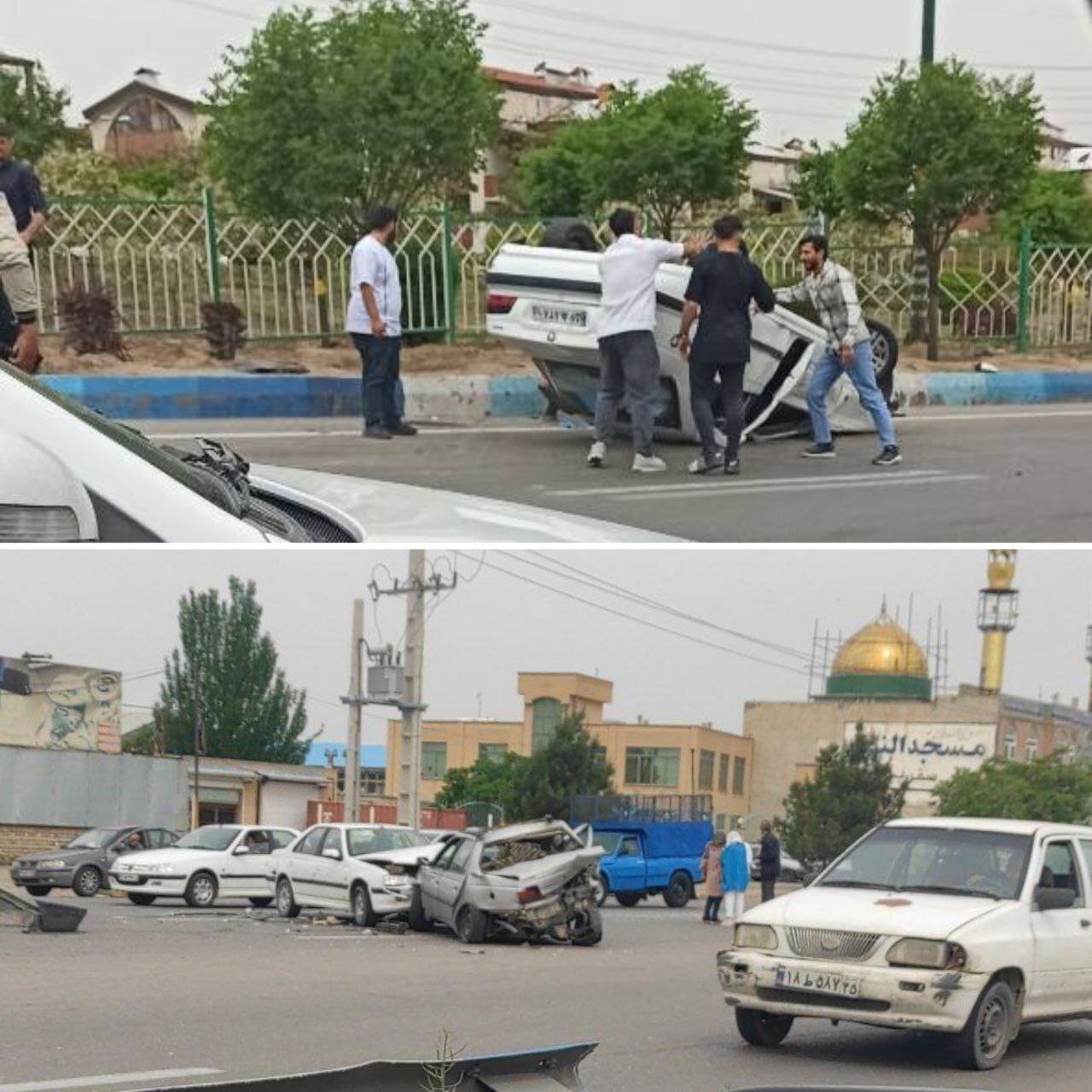تصادف عجیب رانندگی در تبریز +عکس