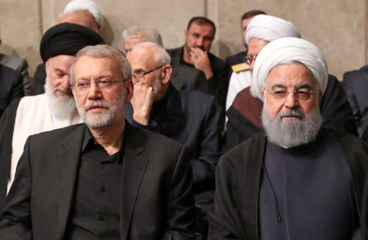 روحانی در مراسم بزرگداشت شهید رئیسی کنار لاریجانی +عکس