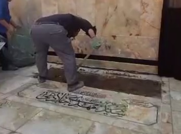 ویدئو|  آماده‌سازی محل دفن وزیر خارجه در حرم مطهر حضرت عبدالعظیم(ع)