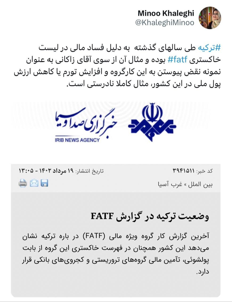 زاکانی بازهم نمی‌دانست و اشتباه کرد/ اینبار؛ FATF و ترکیه