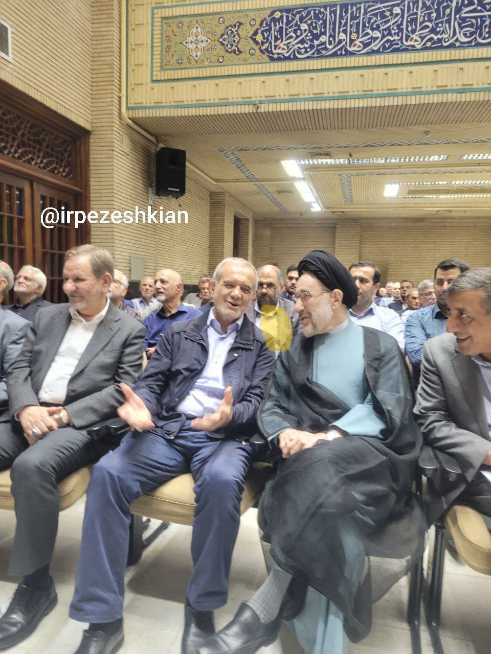 تصویر جدید پزشکیان کنار خاتمی و جهانگیری وایرال شد