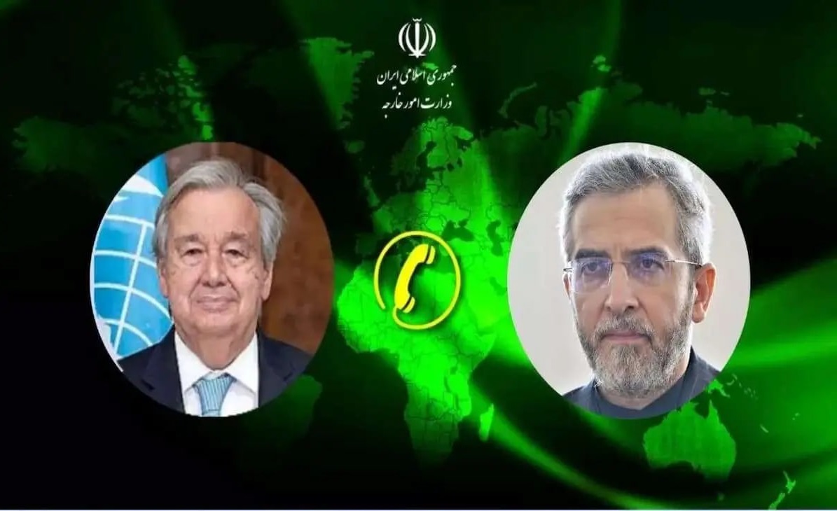 گفت‌وگوی باقری‌کنی و گوترش: ایران حق دفاع مشروع دارد
