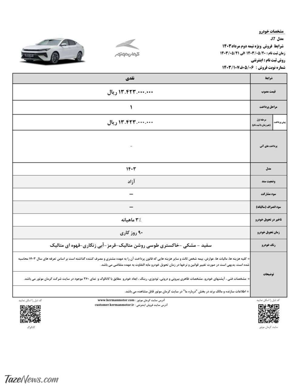 فروش فوق‌العاده یک خودرو از شنبه ۲۰ مرداد ۱۴۰۳ +جدول قیمت