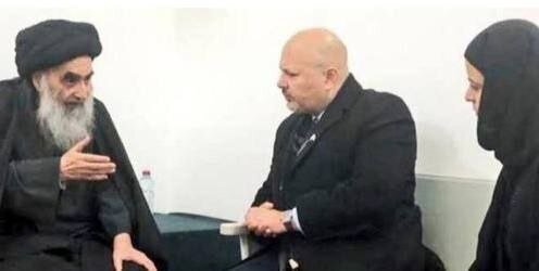 صادر کننده حکم بازداشت نتانیاهو به دیدار مرجع تقلید شیعیان رفت +عکس