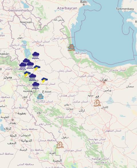 اهالی این استان‌ها منتظر بارش شدید باران و برف باشند +نقشه هواشناسی