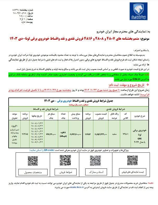 فروش فوق‌العاده و اقساطی یک محصول ایران خودرو از شنبه ۲۲ دی ۱۴۰۳ +قیمت