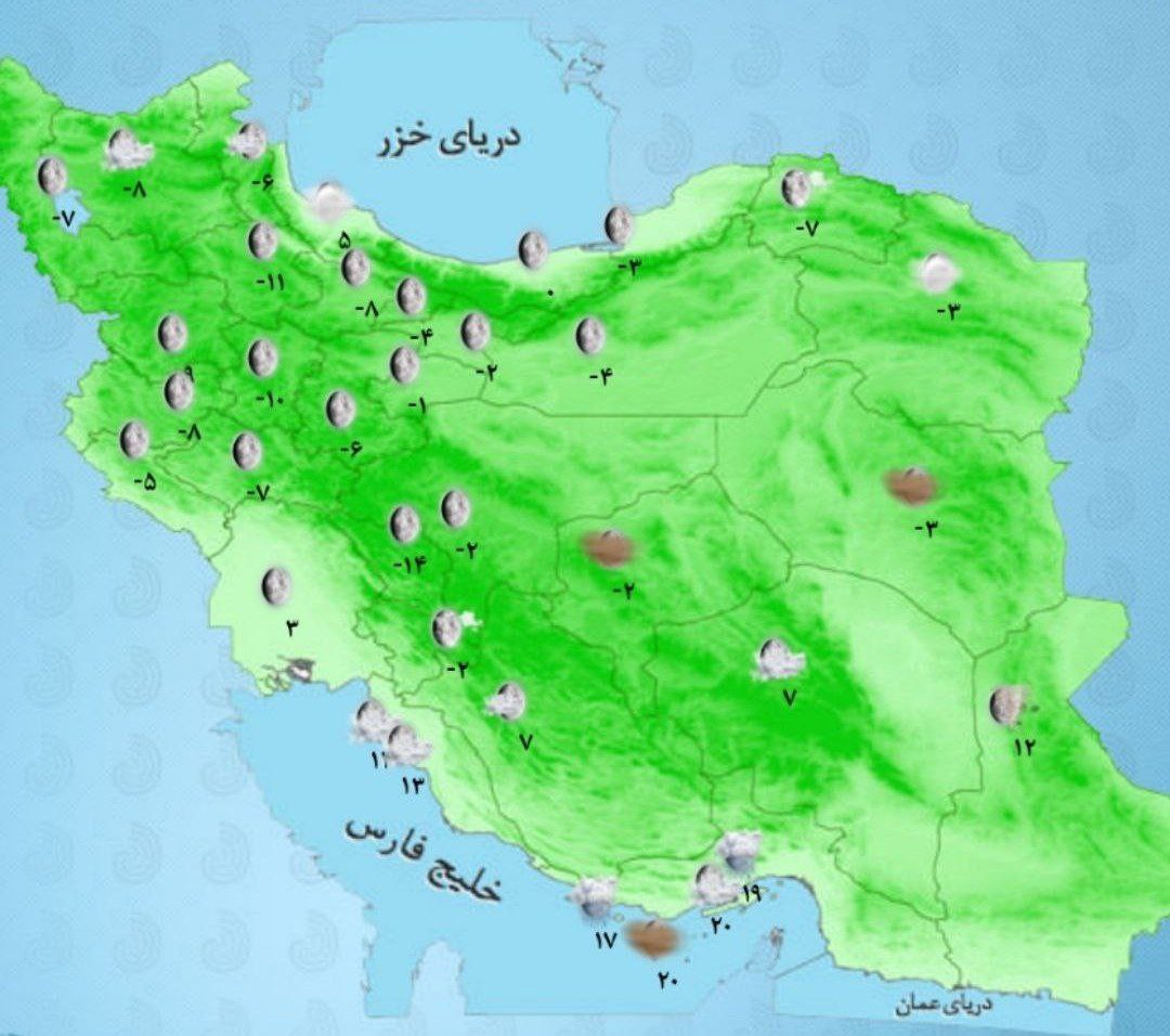 بارش برف و باران امروز در ۶ استان کشور/ سامانه بارشی قدرتمند در راه است +اسامی و نقشه