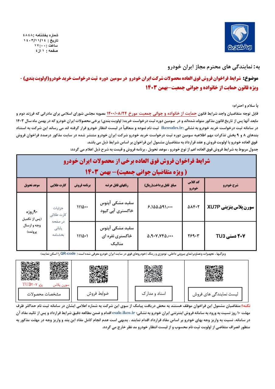 فروش فوق‌العاده و پیش فروش ایران خودرو آغاز شد+ قیمت